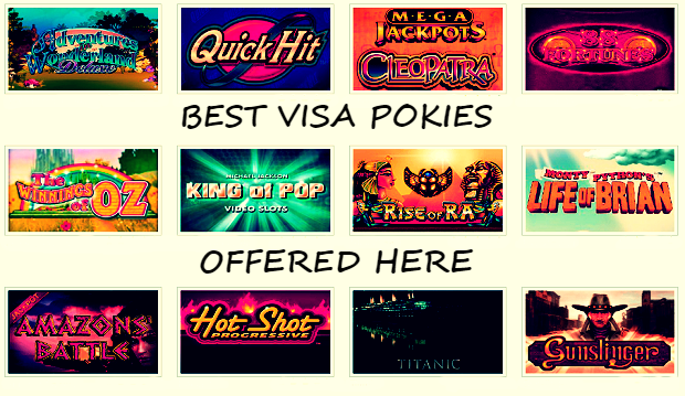 All VISA online pokies offered